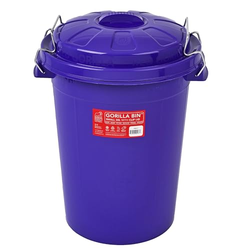 Gorilla Bin™ 30L Bin with Clip Lid Purple