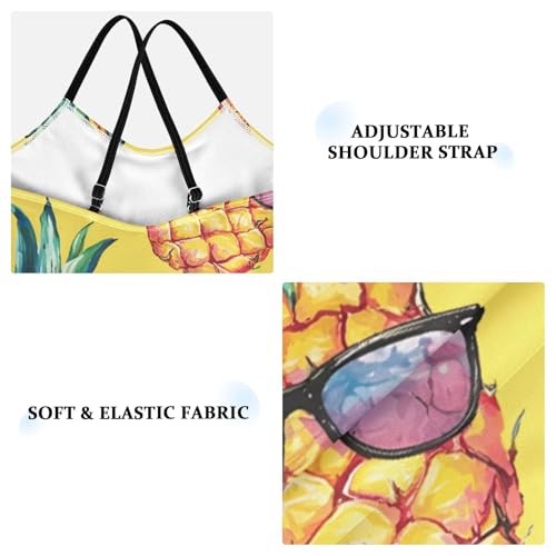 senya Girls Swimsuits Pineapple with Sunglasses One-Piece Swimwear Quick Dry Girls Bathing Suits for 3 Years Old3