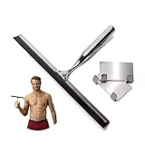 Celganic EZ Shower Squeegee Stainless Steel 10 Inch Silicone Blade with Two Holders. for Glass Door,...