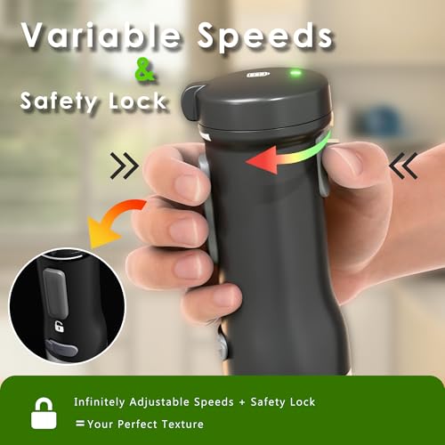 Image of Cordless Immersion Hand Blender, 5-in-1 Variable Speed blender handheld,Rechargeable with 2000mAh Battery, BPA-Free & Dishwasher-Safe Accessories:700ml Beaker,Chopper,Whisk & Milk Frother,Black