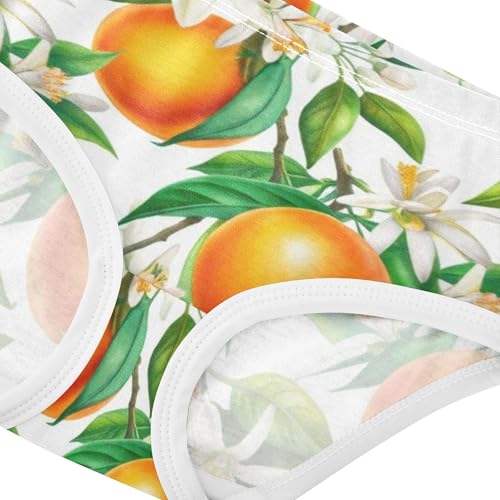 Durable Toddlers Underwear Floral 2t Cotton Cute Panties Girl Oranges White Flowers Briefs Undies Kids4