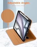 DTTO Etui do iPada Air 11 cali M3/M2 (2025/2024), iPad Air 5./4. generacji (2022/2020), skórzany pokrowiec biznesowy Folio z uchwytem na długopis – automatyczne uśpienie/wybudzenie, czarne