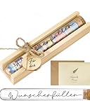 GONZTEL 1 Set Caja Regalo Dinero Boda de Madera para Novios, con Tarjeta y Sobre, Regalo Original y Elegante para Momentos Inolvidables