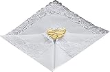 im Uni Design Unbekannt Damen-Taschentuch Baumwolle Spitze weiß Größe 26x26 cm
