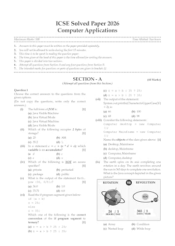 Image of Oswaal ICSE 10 Previous Years' Solved papers | Year-wise (2017-2026) | Class-10 | Computer Applications | For 2027 Exam | Oswaal AI (CISCE Question Papers)