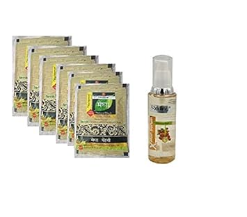 Sterling Extra Shine Hair Serum,100ml (Pack1) With STERLING MEGHA MEHNDI Natural Black (Pack 6)(Combo Pack)