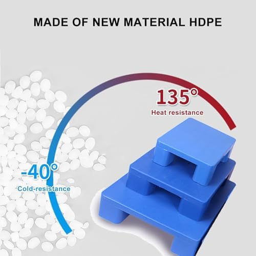 Durable Waterproof Plastic Pallets & Dunnage Rack, Lightweight Wear-Resistant Storage Pad for Cargo, Oil Drums, Supermarkets & Warehouses - Blue 60x60cm/24x24in