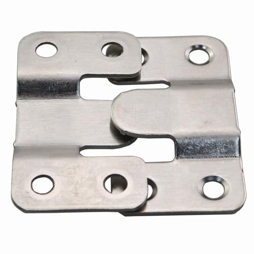 Image of 4 Pairs 53x30mm Recessed Mounting Bracket Thickened Stainless Steel Hook and Loop Multifunctional Connectors Interlocking Furniture Connector Silver Heavy Duty Photo Frame Hook