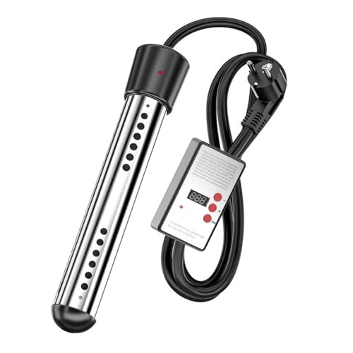 Chauffe-Eau À Immersion 2000W avec Minuterie Arrêt Automatique Chauffage de Bain à Remous, Acier Inoxydable 304, Indicateur de Température, Chauffe-Eau À Immersion Électrique