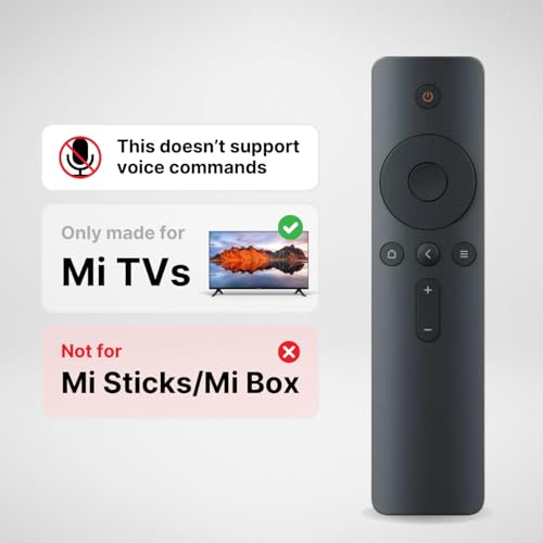 Image of Compatible for Mi tv Remote Control Original | Suitable with Smart Android 4K LED Xiaomi Redmi of 4A Model 32 43 55 65 inches (MI Non Voice)