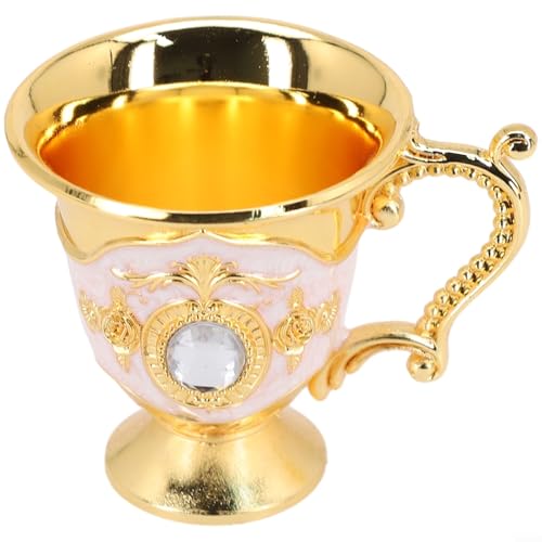 Copa de metal retro para decoración del hogar, perfecta para los amantes del té y el licor (oro cien)