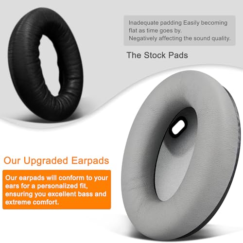 Image of SOULWIT Lambskin Replacement Earpads for Sony WH-1000XM4 (WH1000XM4) Headphones, Ear Pads Cushions with Noise Isolation Foam, Added Thickness, Without Affecting Sensor - Brilliant Grey