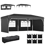 Outsunny Carpa Plegable 6x3 m, Pop-up, con 4 Laterales Extraíbles, Cenador...