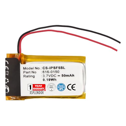 XSPLENDOR XPS 50mAh Replacement Battery for Apple iPod Shuffle 4th, iPod Shuffle 5th PN 616-0150, 616-0548