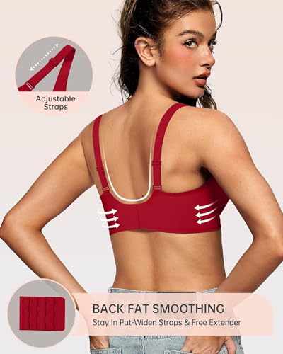 Image of OEAK Womens Deep V Bras Wireless Comfortable Bra Supportive No Underwire Bras Tshirt Push Up Bralettes Plunge Seamless Bra