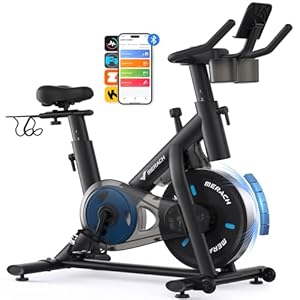 MERACH Heimtrainer Fahrrad mit Magnetischem Widerstand, Leises Bremsbelag/Hometrainer Fahrrad mit Verbessertem LCD-Monitor, Indoor Cycling Bike mit Hantelrack, Tablet-Halter, Eigener App, Bis 136KG