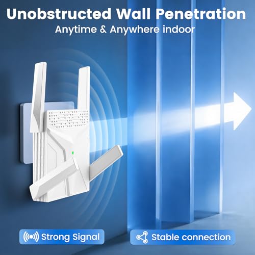 Image of 2026 AX1800 WiFi 6 Extender, WiFi Extender Signal Booster for Home-Dual Band (2.4G /5.8G), WiFi Booster with 8X Faster Access Point,Up to 17,888 Sq.Ft. & Support 135+ Smart Devices Easy Setup (White)