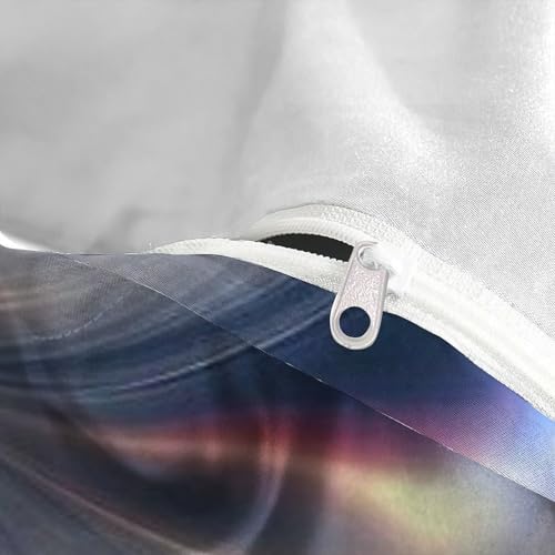 Ensemble d'impression 3D parure super king size bleu argenté