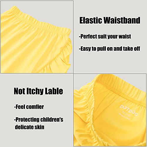 Dotdog Girls' Tiered Ruffle Midi Skirts Soft Cotton Maxi Skirts With Waistband Waist For Girls 3-12 Years (Yellow, Xl) #TOP4