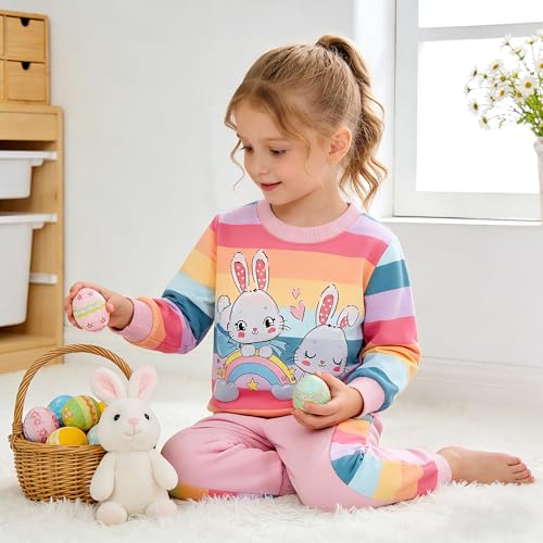 Image of RETSUGO Little Girls 2 Piece Clothing Sets Toddler Unicorn Sweatshirts and Leggings Cotton Fall Winter Casual Outfits 3-8T
