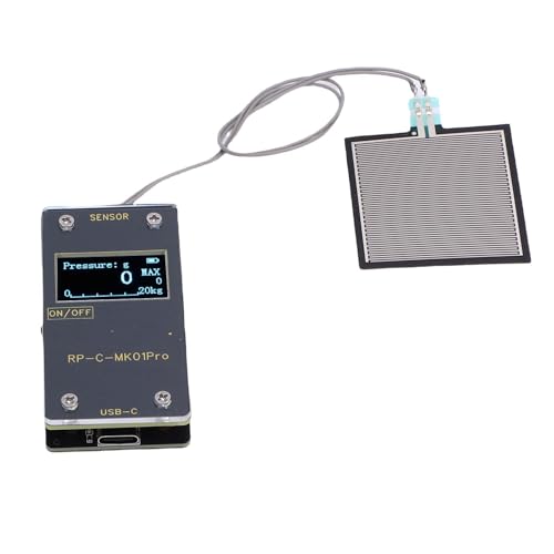 Aolidsive Módulo de Visualización del Sensor de Presión de Película Delgada con Pantalla LCD para Recolección de Datos de Presión Máxima de 20 Kg Puerto Tipo C Batería Recargable Tiempo
