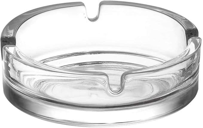 Simple Ash Tray Glass Ashtray for Home Office Cigarette Stylish Trays Smoking Home Best Gift Crystal Quality Round Tabletops Ideal Premium Indoor and Outdoor (Pack of 1 Pcs)-image-21