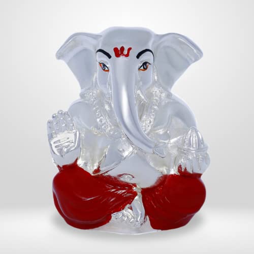Image of Neodrift Ganesh Idol for Car Dashboard (Real 24kt & 999 Silver Plated, Dual-Tone Gold & Silver) (Model ND07) - Enhance Your Drive