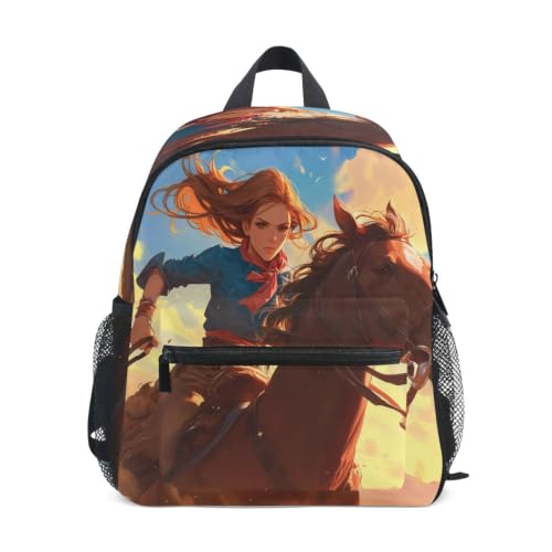 Sac à dos d'école maternelle chevaux dessin animé pour garçons et filles