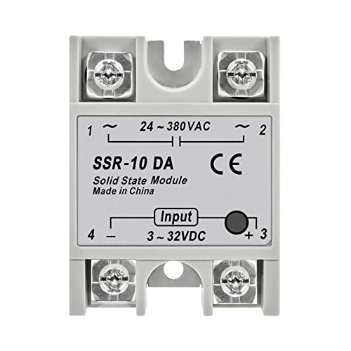 SSR-10DA Relais à semi-conducteurs monophasé entrée 3-32VDC sortie 24-380VAC