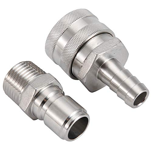 STAINLESS STEEL QUICK DISCONNECT SET HOME BREWING FOR LIQUIDS G1/2 BSP