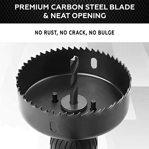 Image of Cheston 11 Pcs Hole Saw Set with 8 Circular Blades, 2 Mandrels, Hex Key & Installation Plate Forged Carbon Steel for Wood, Plastic, PVC Board & Wall