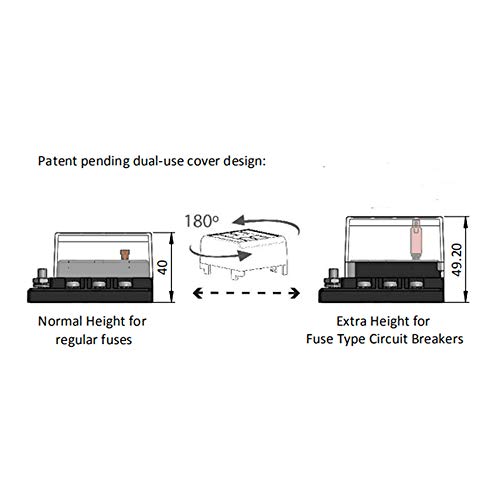RuleaxAsi Bloco de fusíveis com lâmina de 12 vias Caixa porta-fusíveis Novo 6 Circuito ATP/ATC/ATO c