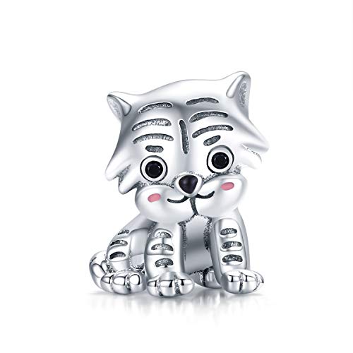 Plata de Ley 925 en cuentas de tigre artesanales para dijes exclusivos