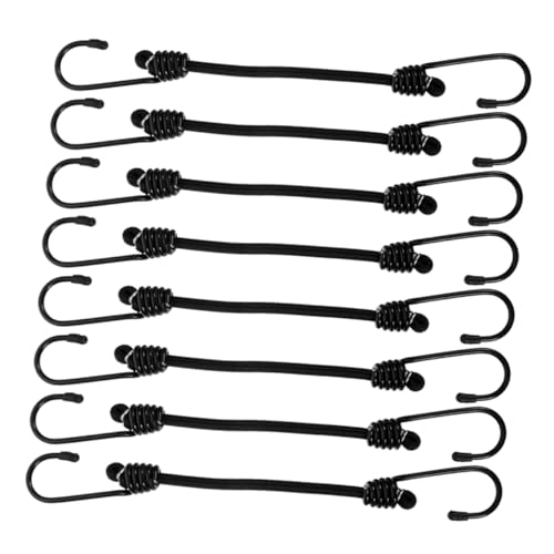 GANAZONO Motorcycle Bike Tie Down Straps 8pcs Bungee Cords Hooks Elastic Straps for Cargo and Luggage Easy Install Binding Belts for Travel