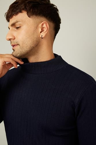 Image of Kvetoo Men High Neck Full Sleeve Winter Woolen Sweater