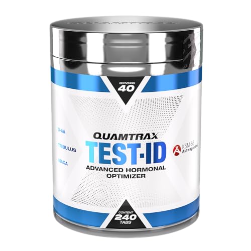 Quamtrax Nutrition - TEST-ID (Fórmula de Apoyo Hormonal Masculino) – 240 comprimidos – Vitalidad, rendimiento físico y equilibrio hormonal