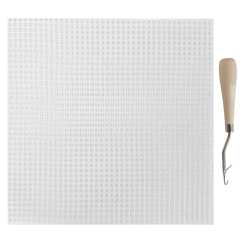 Reviews de Kits para fabricar alfombras de esta semana. 44 Gancho de pestillo, kit de fabricación alfombras, gancho pestillo en blanco 39, 4x59 pulgadas, lona malla para alfombra con mango madera, kit herramientas para tapiz bricolaje