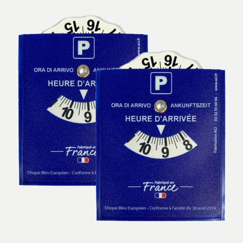 2 Disques Bleus Adhésifs de Stationnement Zone Bleue | Fabriqué en France | Facile Autocollant et Durable | Accessoires Auto Voiture