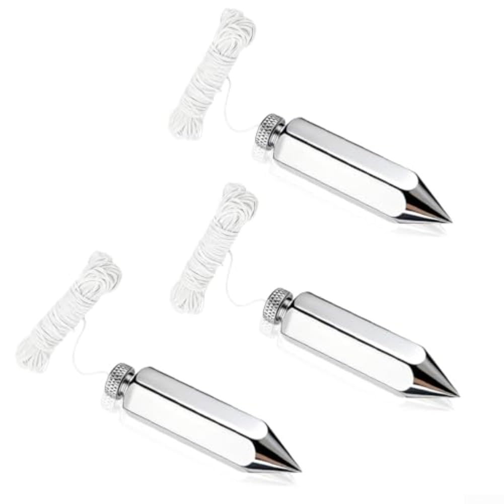 Para plomada Bob con línea de acero, línea de plomada de sitio de construcción para decoración de carpintería y nivelación de muebles (3 piezas)