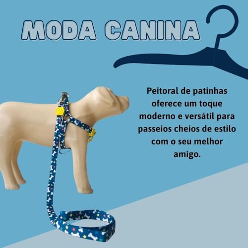 MY PET BRASIL Peitoral Para Cachorros Porte Médio Ajuste Fácil No Corpo Do Pet Ossinho Coleira Peito