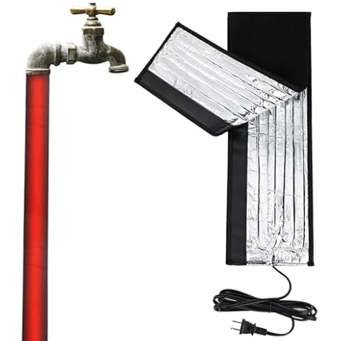 Acostop 38.5" Outdoor Water Pipes Heat Blanket - ‎Fit for 1/2in-1-1/2in Dia. Galvanized Brass Water Pipe, Winter Faucet Freeze Protection Heating Blankets, Keep Water Line from Freezing, 110V~120V Cover