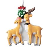 HOLIDAY PEAK Kissing Reindeer Couple Ornament
