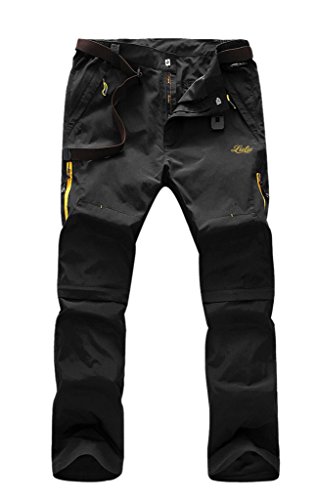 Aufgevals Men's Windproof Quick Drying Outdoor Pants(Black,XS)