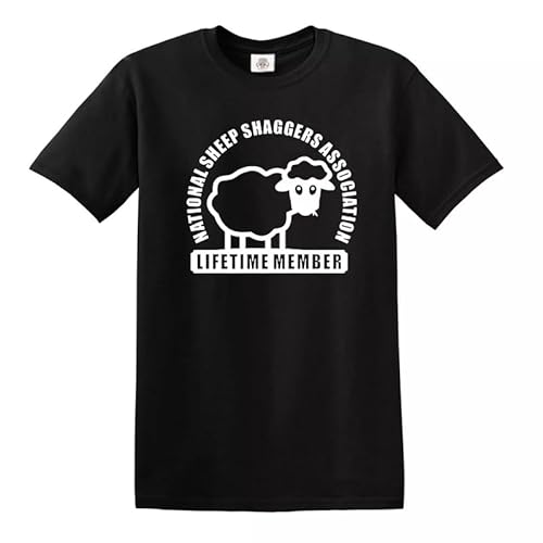 Sheep SHAGGERS Association | Funny Welsh Wales Adult | Joke Men's T-Shirt TEE TOP(Black,4XL)