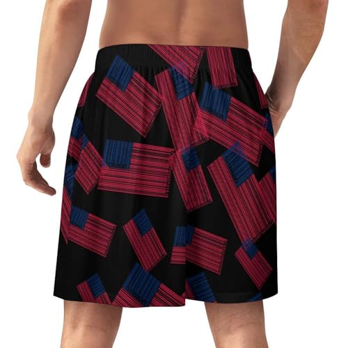 U.S.A Barcode Flag Freedom for Sale Men's Pajama Bottoms Lounge Pj Shorts Stretch Sleep Shorts for Home Vacation Beach3