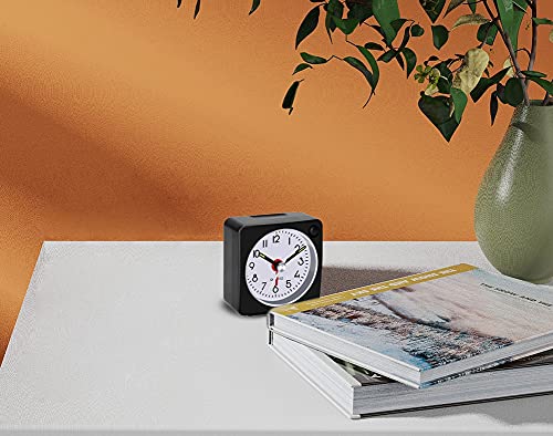 Image of Travel Analog Alarm Clock, 2.25 inch, Ultra Small Clock with Snooze and Light Function, Super Silent Non Ticking, Battery Operated, Easy Setting