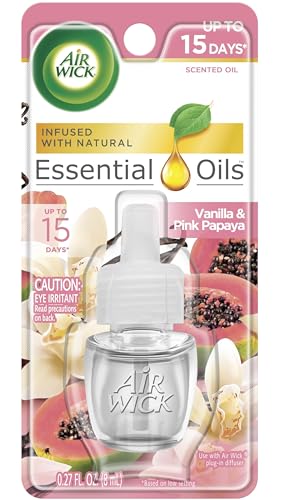 Air Wick Plug in Scented Oil Refill, 1ct, Vanilla & Pink Papaya, Essential Oils, Air Freshener - image 1