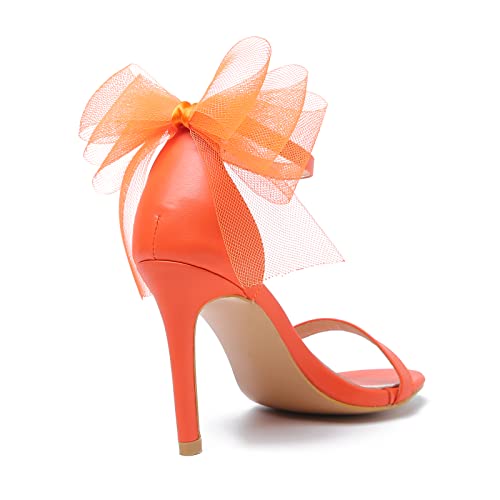 LIURUIJIA Women's Open Toe Stiletto Heels with Bow One Strap Sandals Wedding Party Prom Dress Shoes2