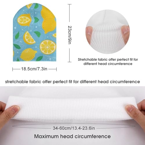 Fruit Lemon Pattern Kids Beanie Hat for for Girls Boys Children Cap Winter Knitted Chemo Cancer Headwear Accessories Gifts Decoration2