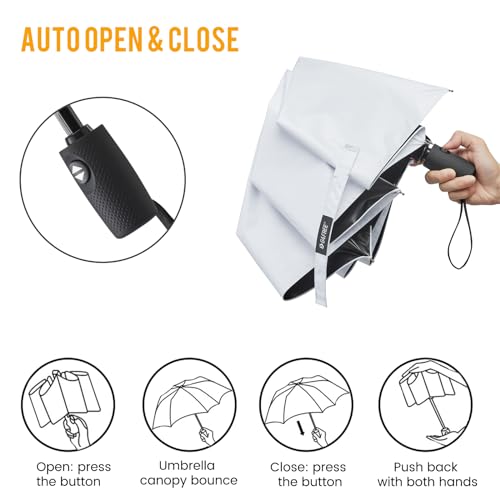 Image of G4Free UPF 50+ UV Protection Large Travel Umbrella 46 Inch Auto Open Close Windproof Sun Blocking Umbrella